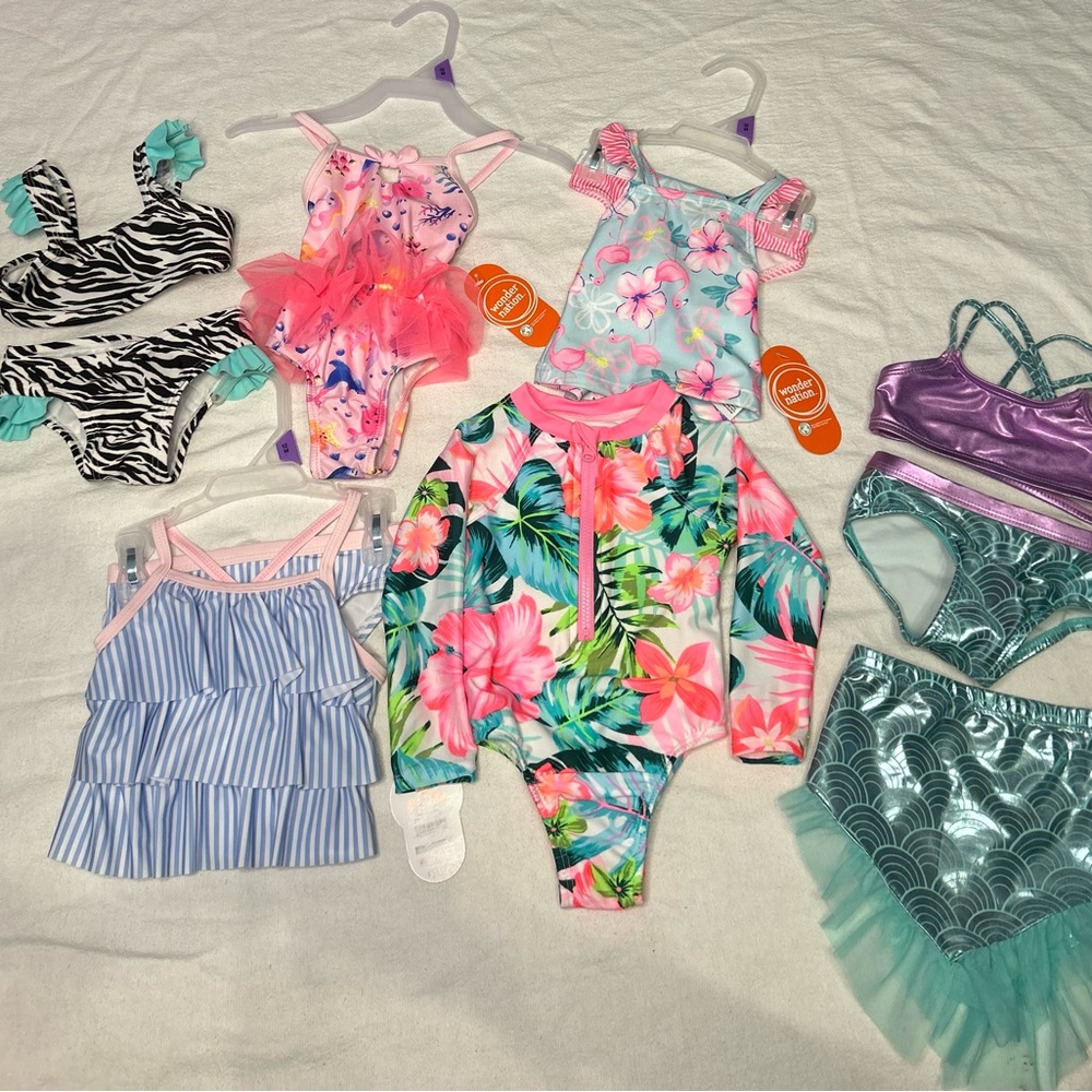 LOT Infant baby girl bathing suit swimsuit size 12month NWT